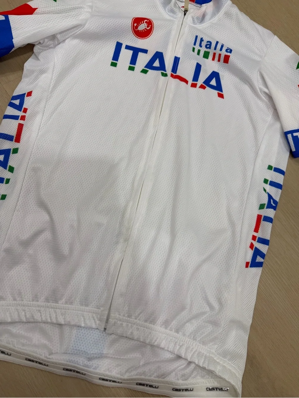 NWT Castelli Team Italia White Cycling Jersey Large Full Zip